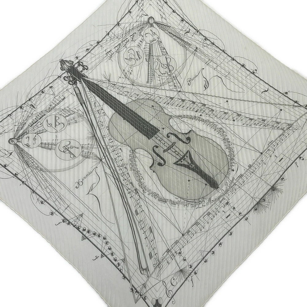 Hermes Carre 90 Gray-Beige Silk Scarf #369165H54B